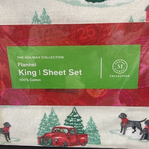 Martha Stewart Collection Holiday Printed Cotton Flannel 4-Pc. Farmhouse Truck - Picture 2 of 3